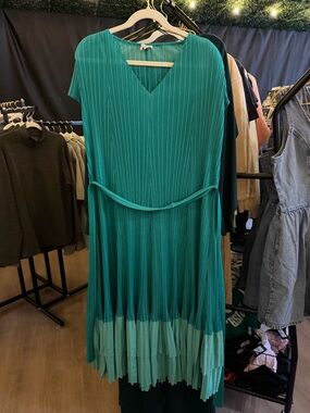 open lace back dress Rayne Satin Pleated Dress main image 0